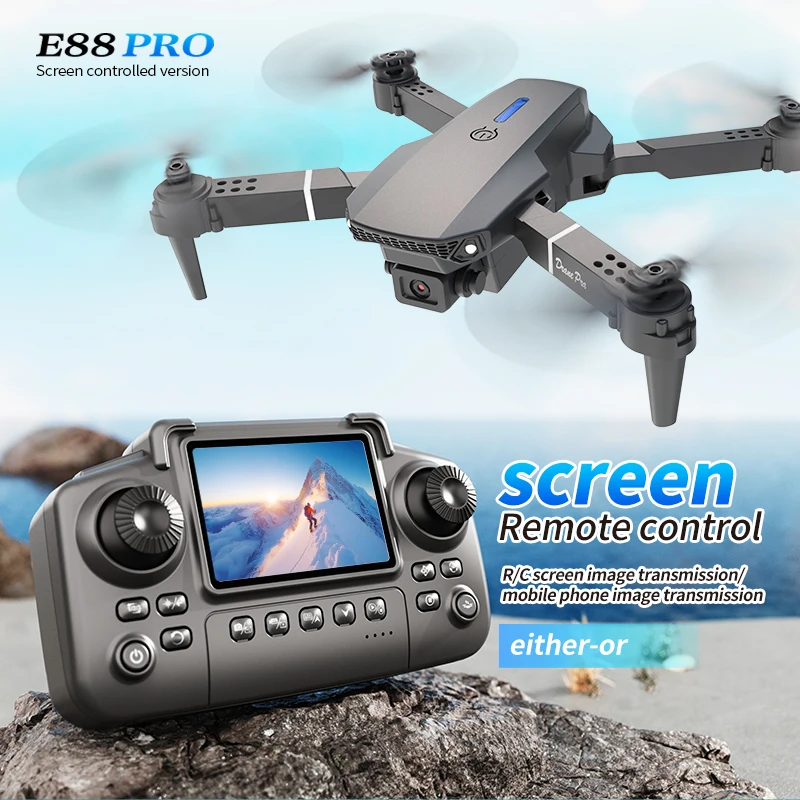 Drone Camera Mount - Drone professionnel E88 PRO avec écran,