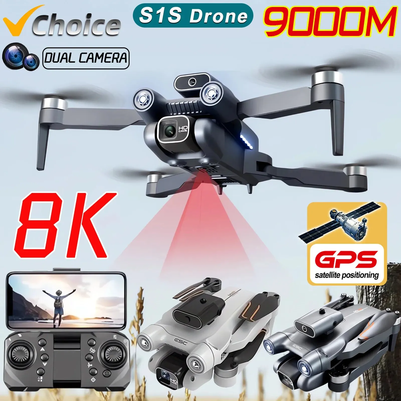 S1S 5G GPS Drone Caméra 8K, Mo - Drone Camera Mount avis et prix